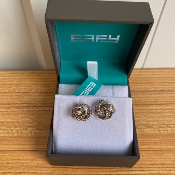 Effy Jewelry - NWT Effy Sterling Silver with Micro Diamonds Earrings